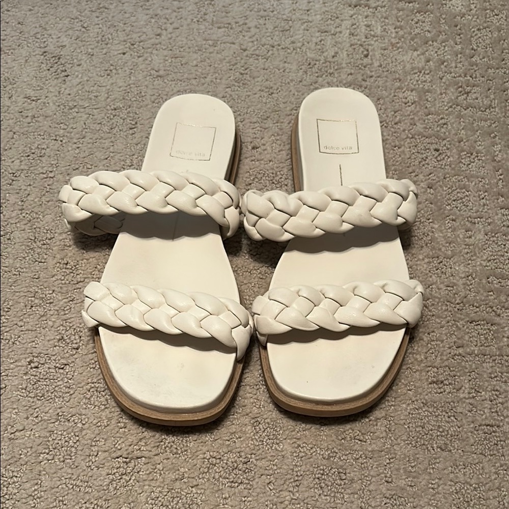 Dolce Vira White Braided Women's Sandals